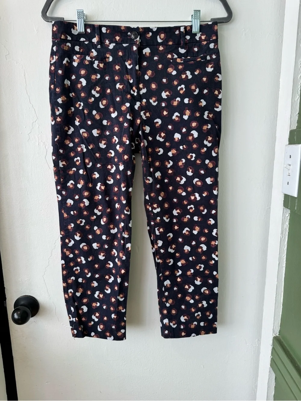 Ann Taylor Navy Floral Ankle Pants